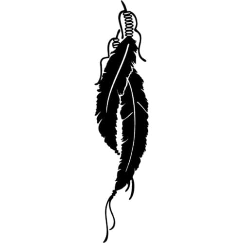 4.5*20.6CM Cartoon Fashion INDIAN FEATHER Vinyl Decals Car Sticker Black/Silver S8-1480