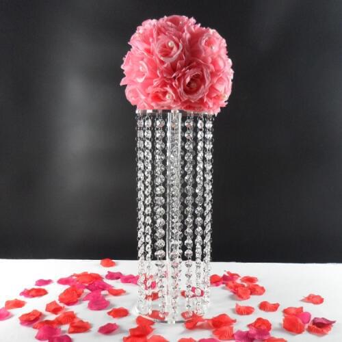 45cm Tall Crystal Flower Stand Table Center Decoration Wedding Centerpiece Crystal Pillar