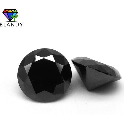 AAAAA Classic Hot Sale 1000pcs/lot Grade 0.8~3.0mm Black Cubic Zirconia Stone Round Cut Loose CZ Stone Synthetic Gems For Sale
