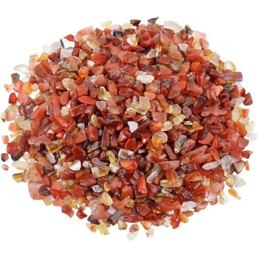 460g Natural Red Carnelian Tumbled Stone Chips Beads Crushed Pieces Irregular Stones Jewelry Accessory For Making Decoration