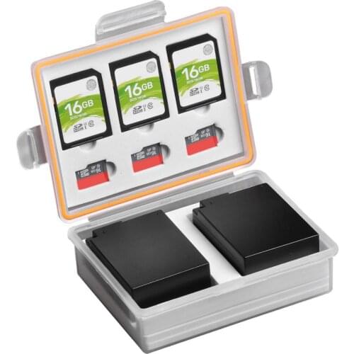 Camera Battery Storage Case SD TF Memory Card Case for DSLR camera battery LP-E8 LP-E5 NB-10L NB-7L EN-EL9 EN-EL14 BLC12