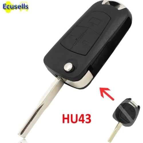 Folding Flip Key Case Upgrade for VAUXHALL for OPEL VECTRA SIGNUM ZAFIRA 3 Button Remote Key Shell Case with Uncut HU43 Blade