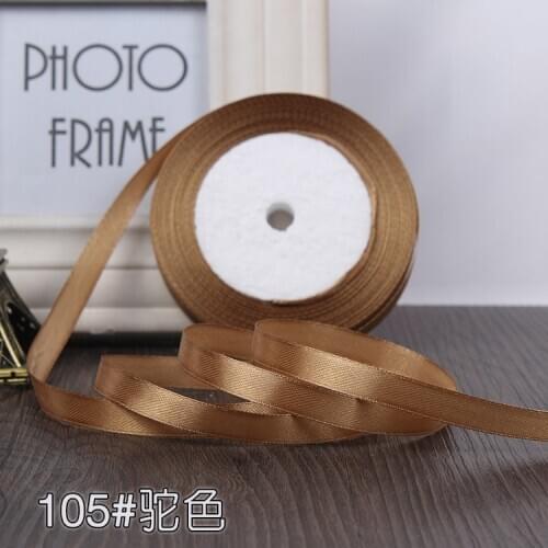Hot khaki Silk Satin Ribbon 10mm 25yards 1Roll grosgrain Fabric Supplie Accessorie Craft Gift Wrapping Wedding Decoration