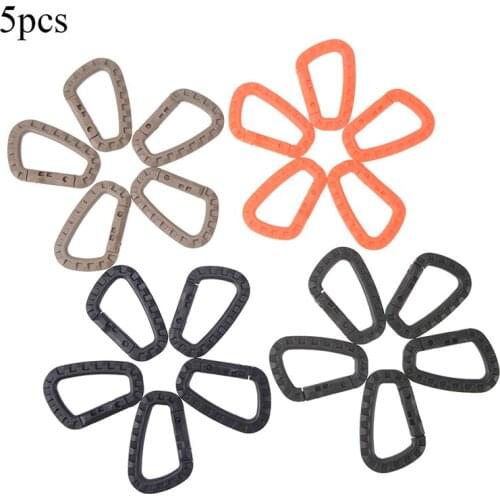 5pcs Carabiner Quickdraw Tool Clip Molle Webbing Strap Outdoor Backpack Buckle Snap Lock Camp Climb Bag Tactical Hang Hook Clasp