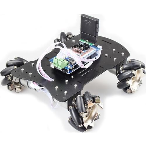 20KG Big Load 4WD All Metal Mecanum Wheel Omni Robot Car Chassis Kit Platform with DC 12V Encoder Motor for Arduino DIY Project