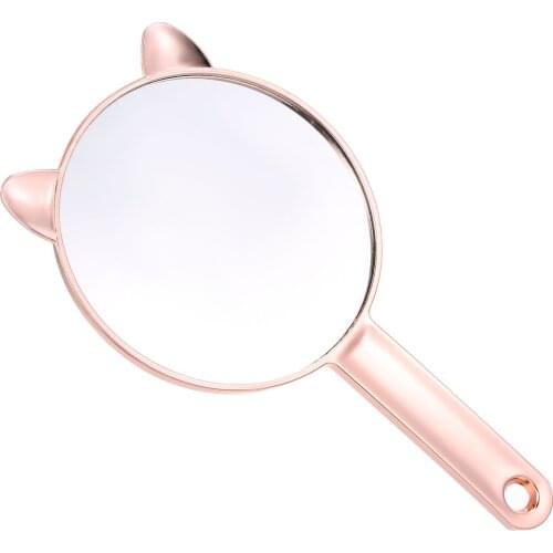 Makeup Hand Mirror Travel Mirror Rose Gold Round Mirror Cosmetic Mirror
