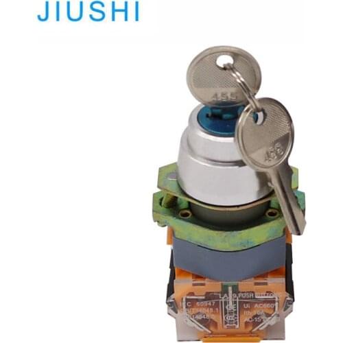 LA39-20Y/3 momentary push button 22mm rotary latching selector switch with key 3 position 10A 250v 2NO