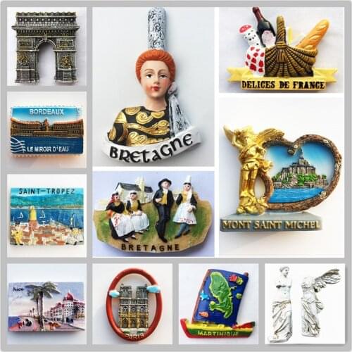 France Feelings Souvenir Fridge Magnets Decoration Articles Handicraft Magnetic Refrigerator Collection Gifts