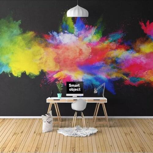 Milofi custom wallpaper mural hand-painted colorful watercolor art abstract background wall painting decorative wallpaper