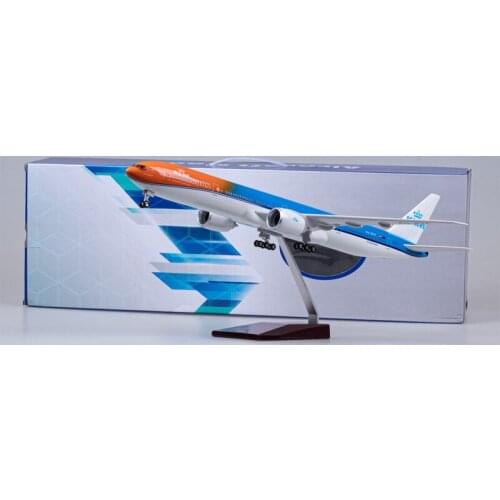 47CM Netherlands Air Airline B777 777 Aviation Aircraft Plane Model W Collection Gift Collectible Display W Standable Airplane