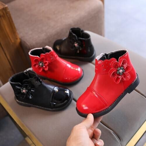 Fashion Children Infant Kid Baby Girl Boots Ankle Winter Autumn Leather Flower Sport Princess Party Casual Short Bootie Shoes#g4