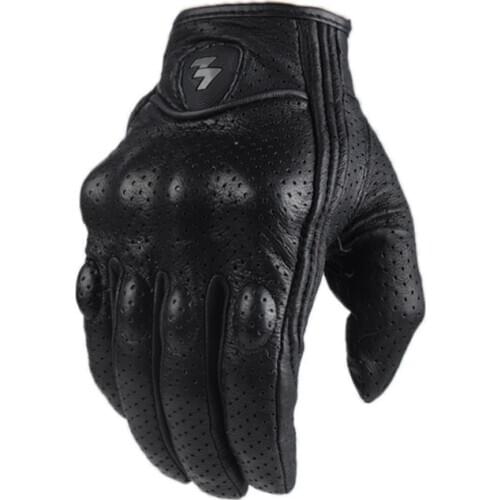 Motorcycle Gloves Leather Touch Screen Men Genuine Goatskin Cycling Glove Motorbike Racing Guantes De Moto Luvas De Motocicleta