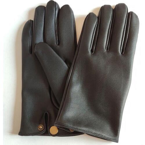 Mens autumn winter thicken warm natural sheepskin leather glove male winter motorcycle driving glove R1972