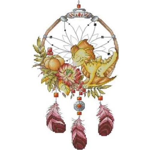 Little Wyvern in Autumn patterns Counted Cross Stitch 11CT 14CT 18CT DIY Chinese Cross Stitch Kits Embroidery Needlework Sets