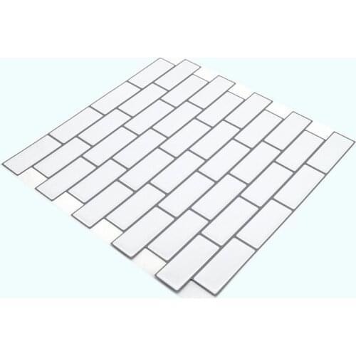 3D New White Brick Tile Wall Decor Decals Stickers Bathroom Kitchen Oilproof Self Adhesive Wallpaper DIY Room Renovaion 25x25cm