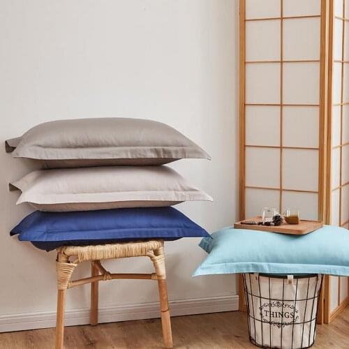 Full Cotton Pillowcase Solid Color Pillowcase One-Pair Package Pillowcase for Hotel Bedding Supplies