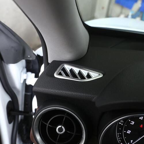 New!! ABS Chrome Dashboard Air conditioning Outlet Frame Trim Cover For Alfa Romeo Stelvio 2017 2018 2019 2020 Set of 2pcs