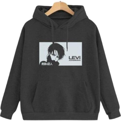 2022 New Season, Unisex, Cotton, Top Quality, Manga Style, Anime: Attack on Titan Levi Sweatshirt Hoodies