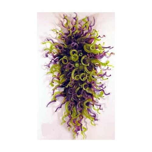 Hotel Lobby Decrative Chandelier Lamp LED Bulbs Green Purple Color Moroccan Lighting Cheap Hand Blown Glass Crystal Chandelier