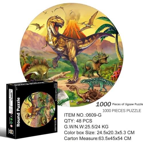 Jigsaw Puzzles 1000 Pieces Dinosaur Round Puzzle Basketball Adult Kids DIY Educational Toy Jigsaw Puzzle