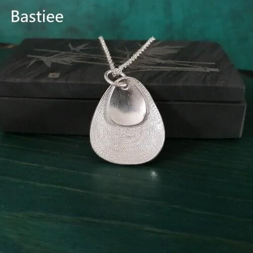 Bastiee 9999 Sterling Silver Petal Pendant For Women Hmong Handmade Flower Petal Pendants Luxury Jewelry Vintage Ethnic Minority