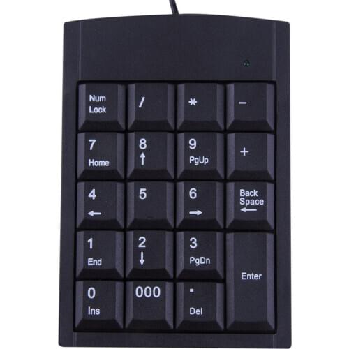 Hot Mini USB Keyboard High Quality mini Wired Numeric Keyboard Keypad Adapter 19 Keys for Laptop PC Black Newest Game working