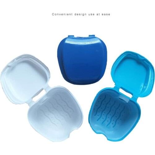 Denture Bath Box Organizer Dental False Teeth Storage Box with Hanging Net Container Cleaning Teeth Cases Artificial Tooth Boxes