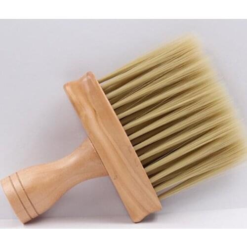 1pc Neck Face Duster Brushes Barber Hair Cleaning Hairbrush Wooden Handle Beard Brush Salon Hairdressing Cutting Styling Tools