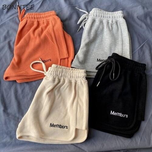 Shorts Women Loose Letter Drawstring Korean Style Simple High Waist Chic All-match Popular Trendy Teens Summer Hot Sale Leisure