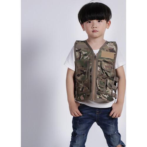 Tactical Kid Vests Brand Military Hunting Vests Nylon Camo Shooting Children Vest CS Game Child Sleeveless Uniform Tactique
