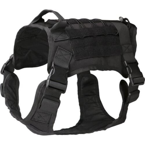 Tactical Service Dog Vest Training Hunting Molle Nylon Water-resistan Military Patrol Adjustable Dog Harness with Handle Hunting