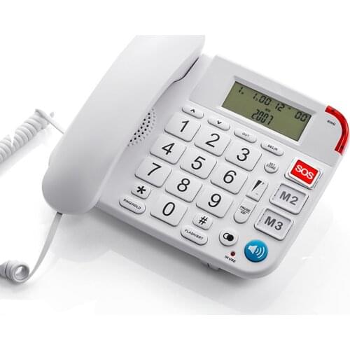 SOS one-key dialing telephone for the elderly large letter keys large volume home office hands-free call landline