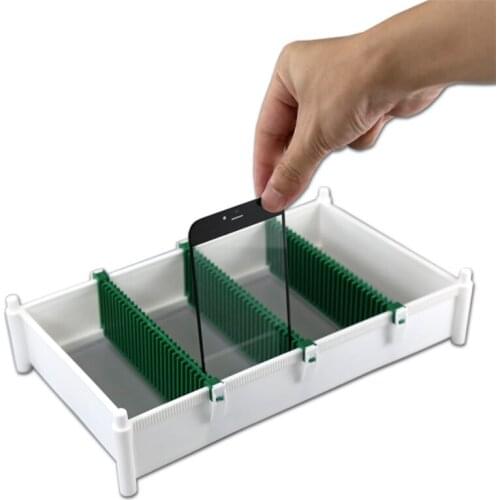 Universal Anti static Adjustable LCD Screen Holder Plastic Tray For iPhone Dismountable Phone Lens Glass Storage Box