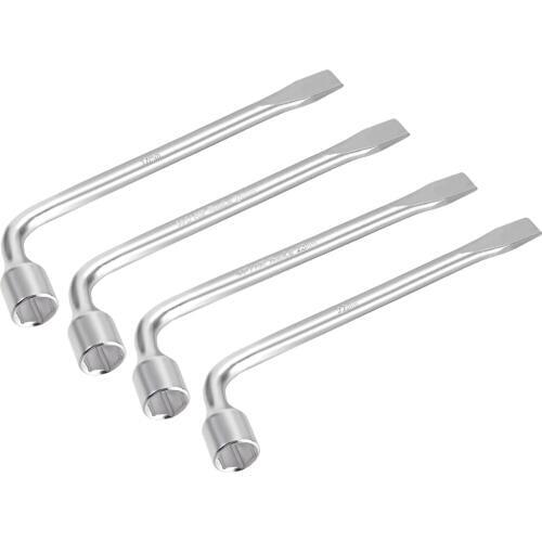 Uxcell 3Pcs Car Spare Tire Lug Wrench for Jack L Type Hexagon 17mm 19mm 21mm 22mm 23mm 24mm Slotted End Socket Repair Tool