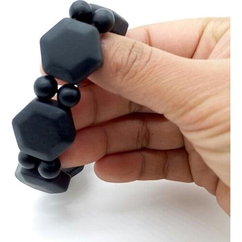 Health Black Stone Needle Bracelet / whiten skin, circulate blocked pores sibin stone black stone black jade bianshi jewelry