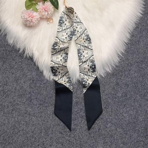 French Retro Silk Scarf Women Fashion Ladies Hairband Hair Accessories Shirt Tie Bag Handle Small Ribbon Headband Girl Headscarf