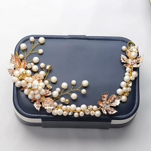 Hot Fashion Pearl Wedding Jewelry Hair Accessories For Women Bridal Headband Flower Tiara High Quality Headpiece Hair Hairband