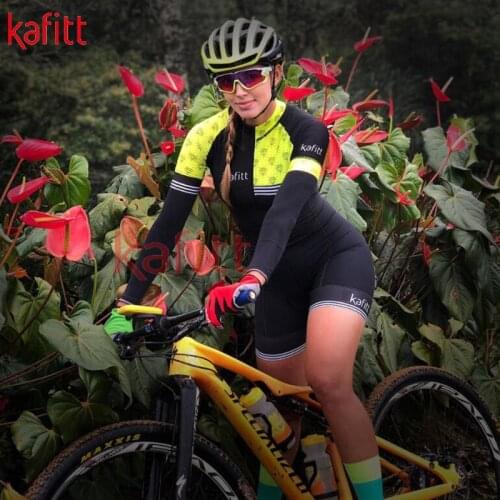 Kafitt New Macaquinho ciclismo feminino triathlon jumpsuit womens long-sleeved cycling jersey suit tights sweatshirt clothing