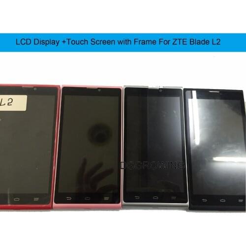 DGGROWING 1 PCS/Lot For ZTE Blade L2 LCD and Touch Screen + Frame Assembly for ZTE Blade L2 Perfect Replacement With Tool Kits