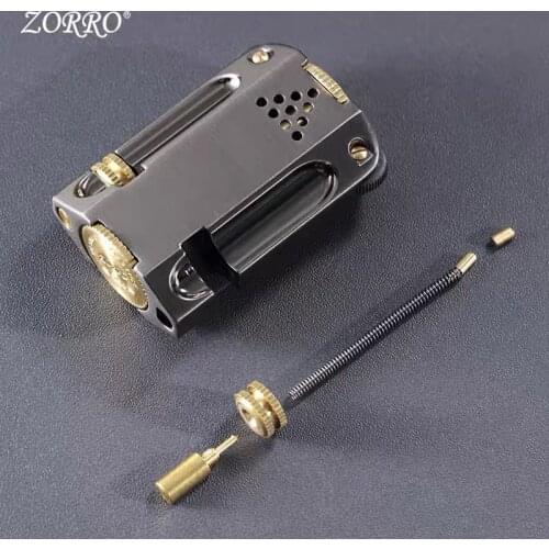 ZORRO brass kerosene lighter retro armor torch fire windproof double flint grinding wheel creative fashion smoking gift for men