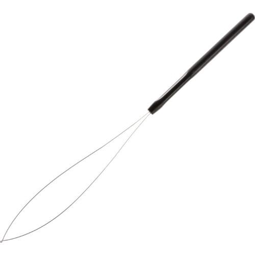 1Pcs Hair Extension Tool Micro Ring Bead Pulling Hoop Loop Feather Threader