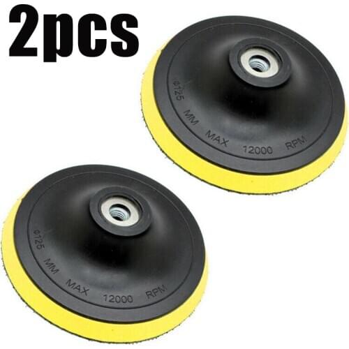 2Pcs M10 5inch Round Wheel Polishing Pads Buffing Plate Disc Bonnet Buffer Adhesive Backed Hooks For Angle Grinder