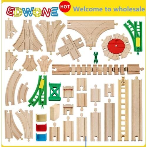 2021 All Kinds Wooden Track Parts Beech Wooden Railway Train Track Toy Accessories Fit Biro All Brands Wood Tracks Toys for Kids