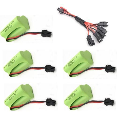 2800mah 3.6v Rechargeable Battery and 3.6v Charger For Rc toy Car Tank Train Robot Boat Gun NiMH Battery AA 3.6v 2800mah Pack