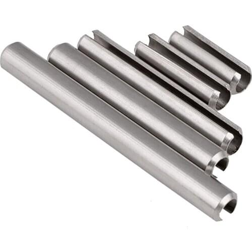 A2 Stainless Steel Slotted Spring Pin , Split Spring Dowel Tension Roll Pins with M3 M4