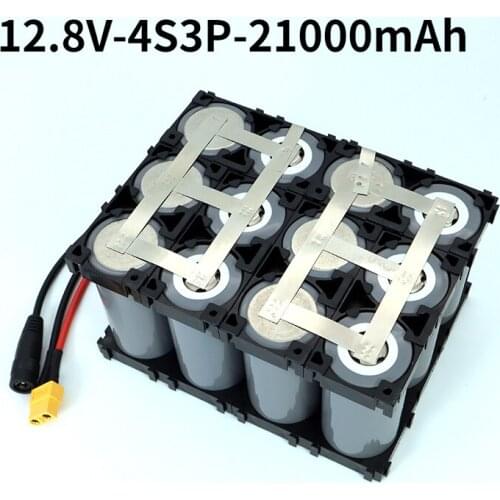 32700 Lifepo4 Battery Pack 4S3P 12.8V 21Ah with 4S 20A Maximum 60A Balanced BMS for Electric Boat Uninterrupted Power Supply 12V
