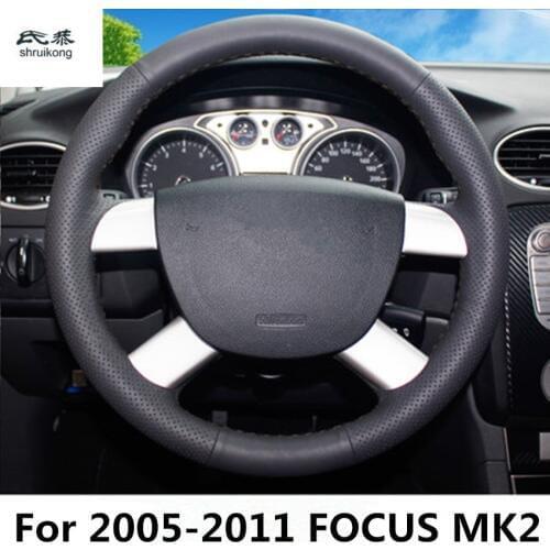 Sew-on Microfiber leather car steering wheel cover Car accessories For FORD FOCUS MK2 MK3 2005-2011 2011-2014 2015