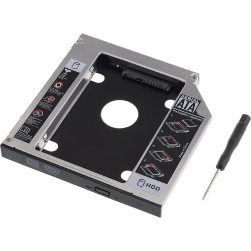 Besegad SATA 3.0 2nd HDD Caddy 9.5mm for 2.5" SSD Case Hard Disk Drive Enclosure for Laptop Notebook CD/DVD-ROM ODD Optibay