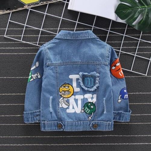 Spring Kids Jacket Childrens Casual Super Short Denim Coat Long Sleeved Denim Jacket With Ripped Lapels Boys Girls Baby Jacket