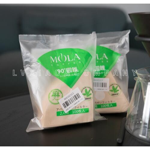 MOLA V60 Filter Holde /Coffee Filter Paper 1-2Cups/2-4Cups Japanese Fibrilia 100Pcs Cone Household Pour Over Drip Filter